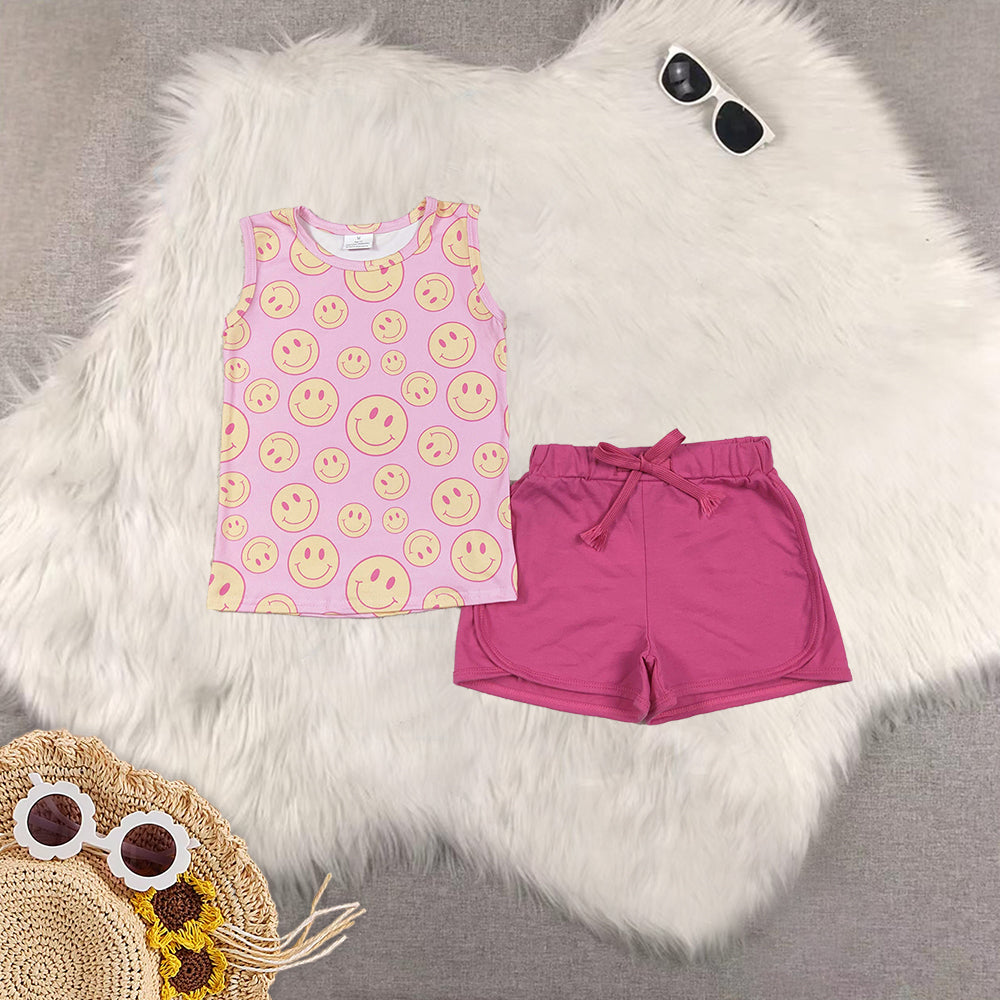 Sibling Baby Girls clothes smiley Summer Sibling Sister Clothes Sets jumpsuit