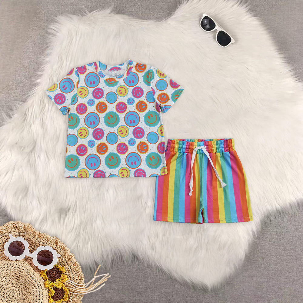 RTS NO MOQ Sibling baby girl Clothes short sleeve shorts Sets