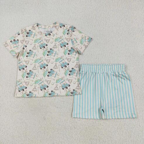 RTS NO MOQ Sibling Baby Girls Summer Outfit Set Short Sleeve Top And Shorts Clothing for Little Girls