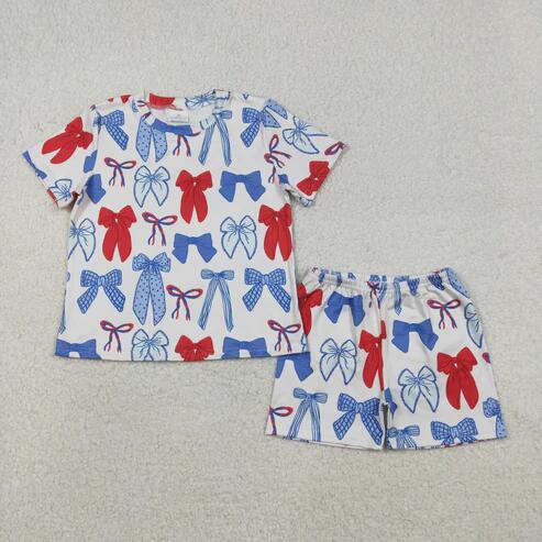 RTS NO MOQ Sibling Baby Girls Summer Outfit Set Short Sleeve Top And Shorts Clothing for Little Girls