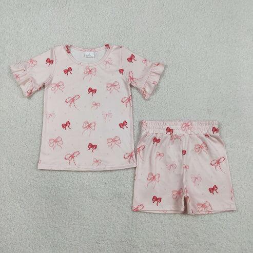 RTS NO MOQ Sibling Baby Girls Summer Clothes Set Short Sleeve Colorful Flowers Top with Shorts Cute Infant Outfit