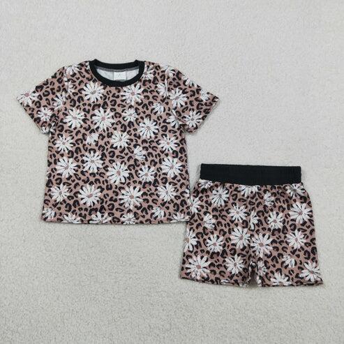 RTS NO MOQ Sibling Baby Girls Summer Outfit Set Short Sleeve Top And Shorts Clothing for Little Girls