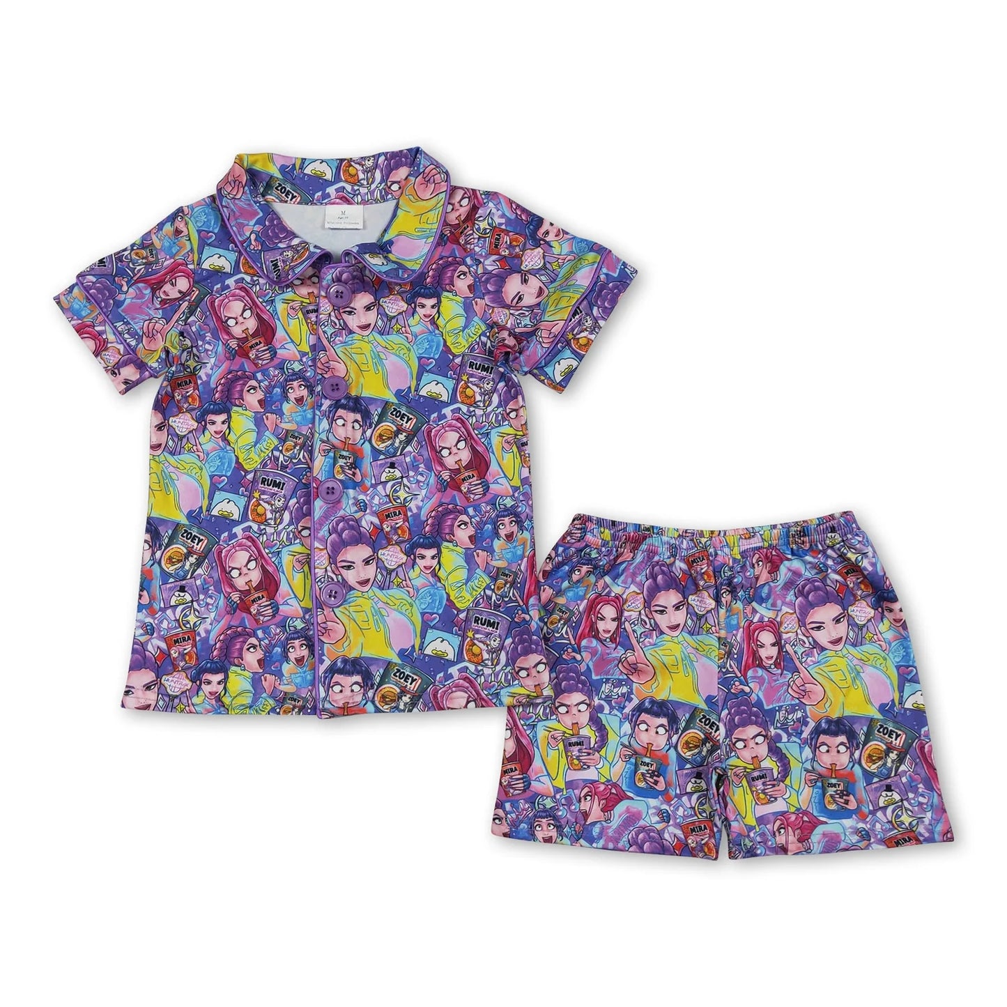 RTS NO MOQ Sibling milk silk Cute Clothes Baby Girls Purple Flower Print Pocket Casual Sleepwear Suit