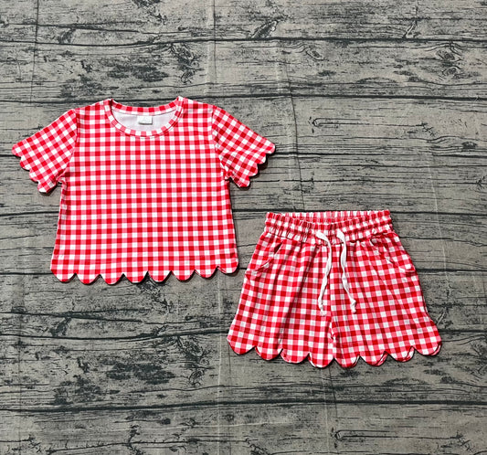 (Pre Order) No moq GSSO3187 Pre-order scallop baby girl clothes short sleeve shorts sets-26.1.244