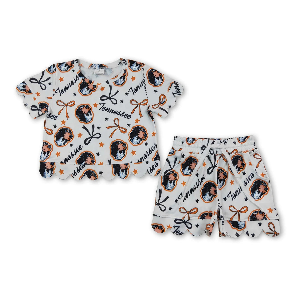 RTS NO MOQ Sibling milk silk Baby Kids Orange Print Tops Pants Shorts Hoodie Team Clothes