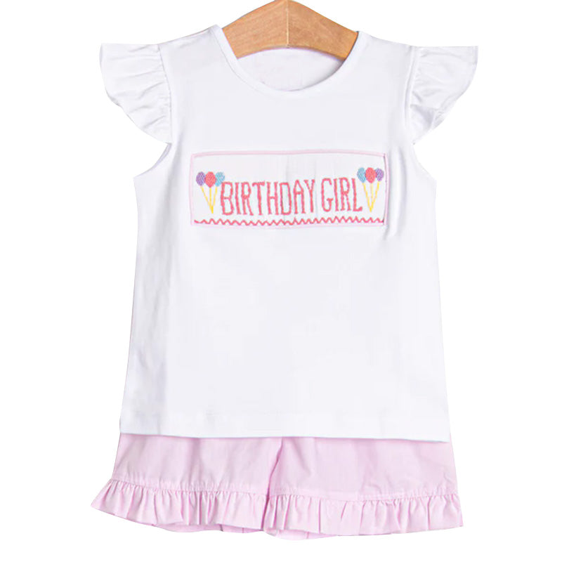 (Pre Order) No moq Baby Girls Cute Pink Flutter Sleeve Top Ruffle Shorts Set Pink Knee Length Dresses
