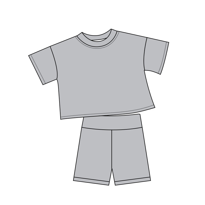(Pre Order) No moq cotton Baby Girls Cute Solid Color Short Sleeve Shorts Summer Outfit