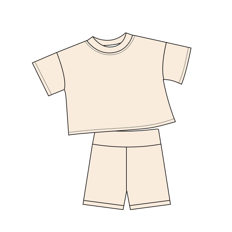 (Pre Order) No moq cotton Baby Girls Cute Solid Color Short Sleeve Shorts Summer Outfit