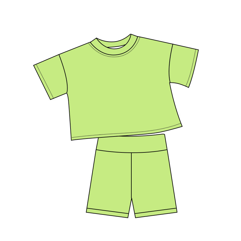 (Pre Order) No moq cotton Baby Girls Cute Solid Color Short Sleeve Shorts Summer Outfit