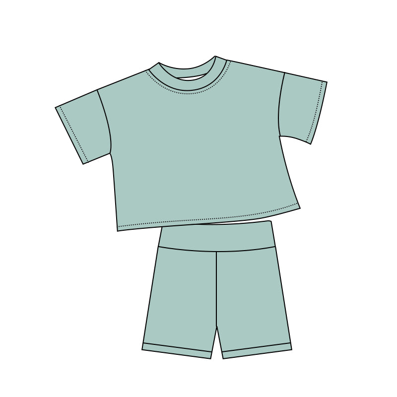(Pre Order) No moq cotton Baby Girls Cute Solid Color Short Sleeve Shorts Summer Outfit