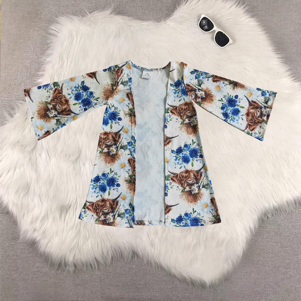 RTS NO MOQ Sibling baby Girls' long-sleeved cardigan with ghost flower and bat pattern