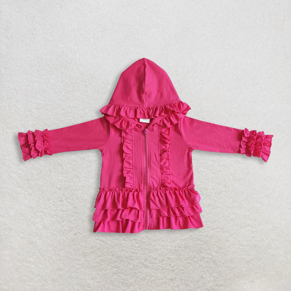 RTS NO MOQ Sibling baby girl clothes lace pink hooded long-sleeved sets and top and pants