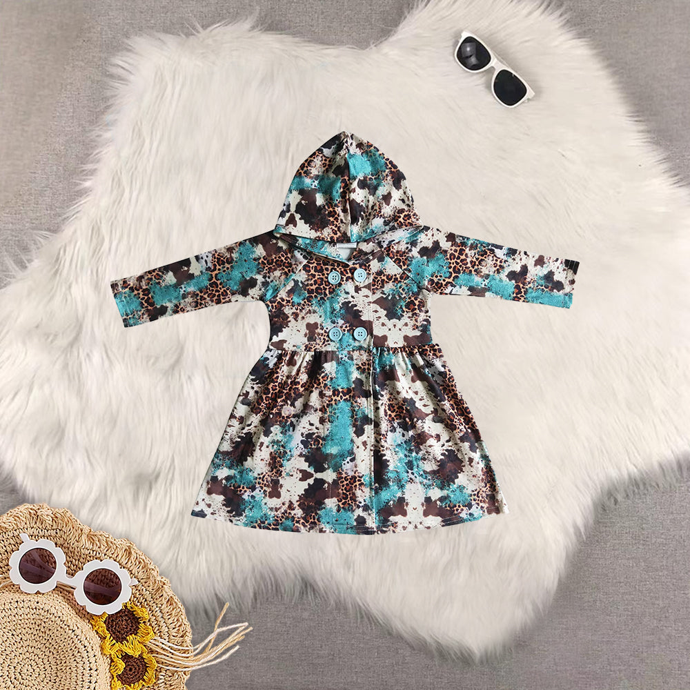 RTS NO MOQ Sibling baby girls clothes floral Hooded Long Sleeve top