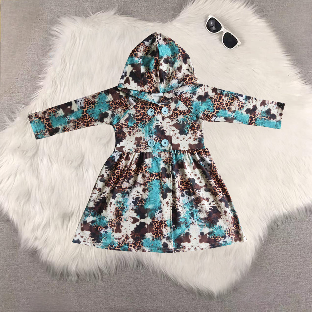 RTS NO MOQ Sibling baby girl clothes Alpine cow hooded long-sleeved jackets
