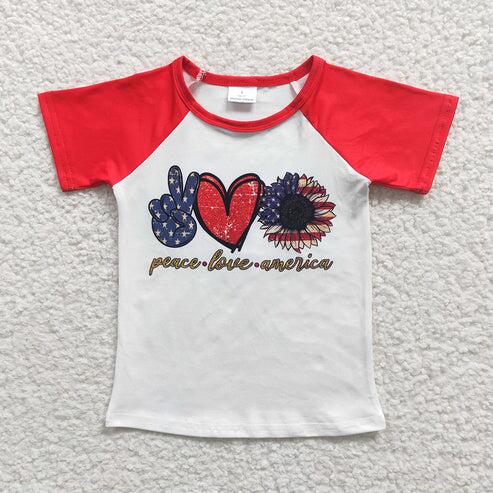 RTS NO MOQ Sibling Baby Boys 4th of July T-shirts Tops Short Sleeve Flags Stars Clothing for Infants
