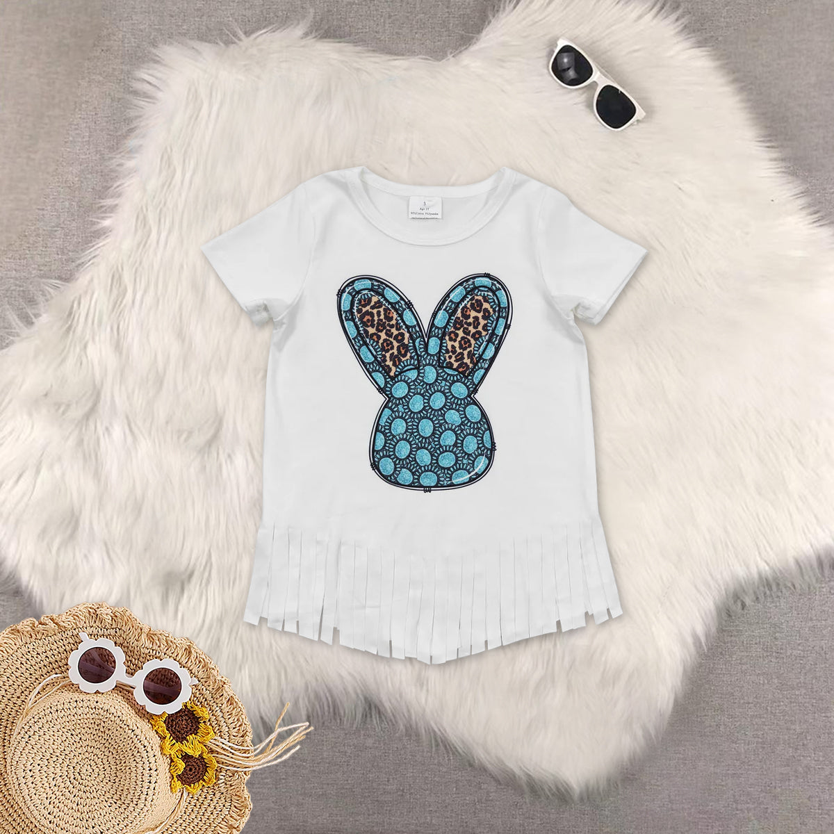 RTS NO MOQ Sibling Baby Girls clothes easter short sleeve pants Set and top and jeans pant