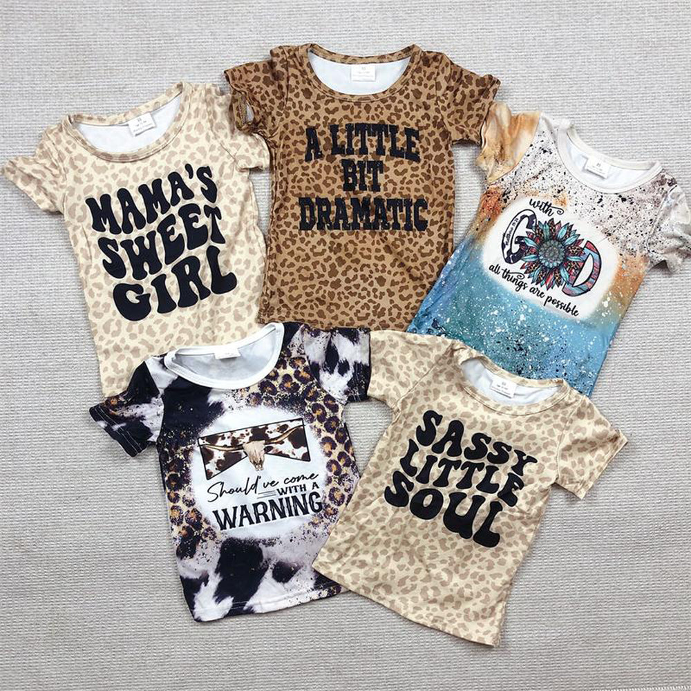 RTS NO MOQ Sibling baby boy girl clothes western short Sleeve tops