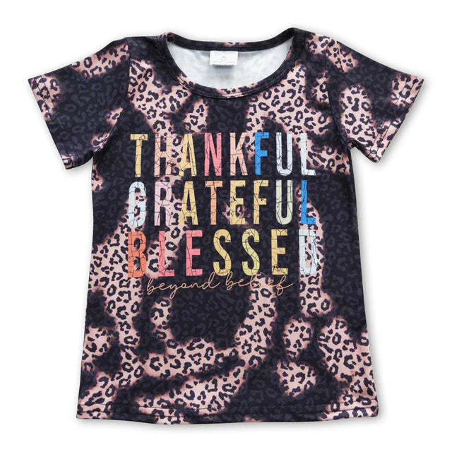 RTS NO MOQ GT0193+SS0068 Baby Girls Thankful Short Sleeve Shirts Tops Set