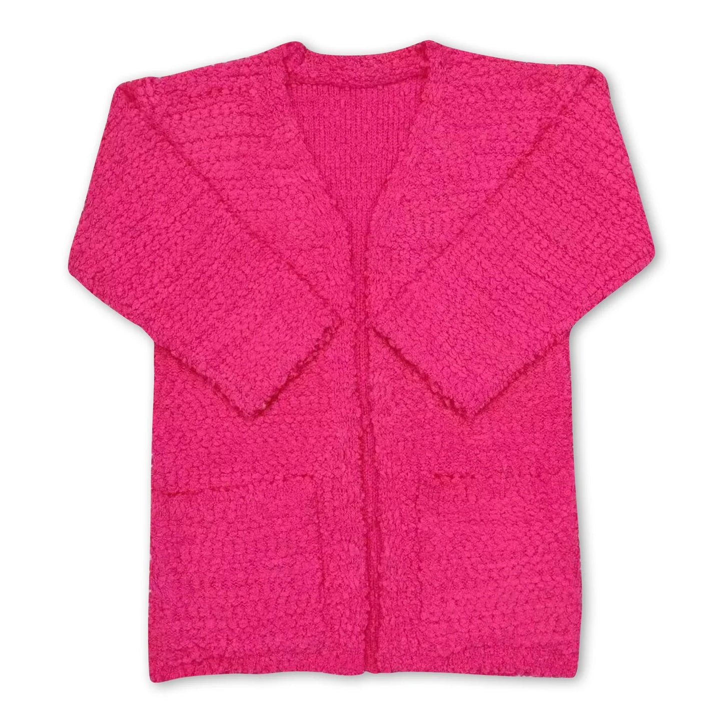 RTS NO MOQ Sibling Sweater Baby Girls Cute Print Open Front Long Sleeve Knit Cardigan Sweater