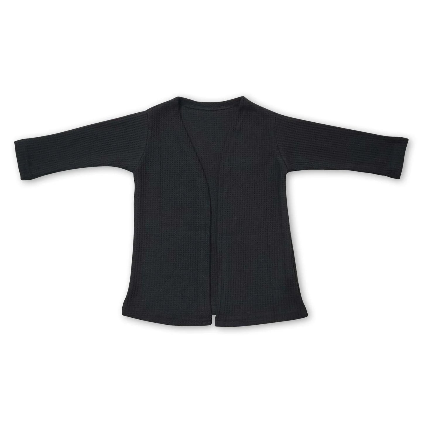 RTS NO MOQ Sibling cotton Baby Girls Solid Color Long Sleeve Open Front Knit Cardigan Light Warm Fall Layering Top