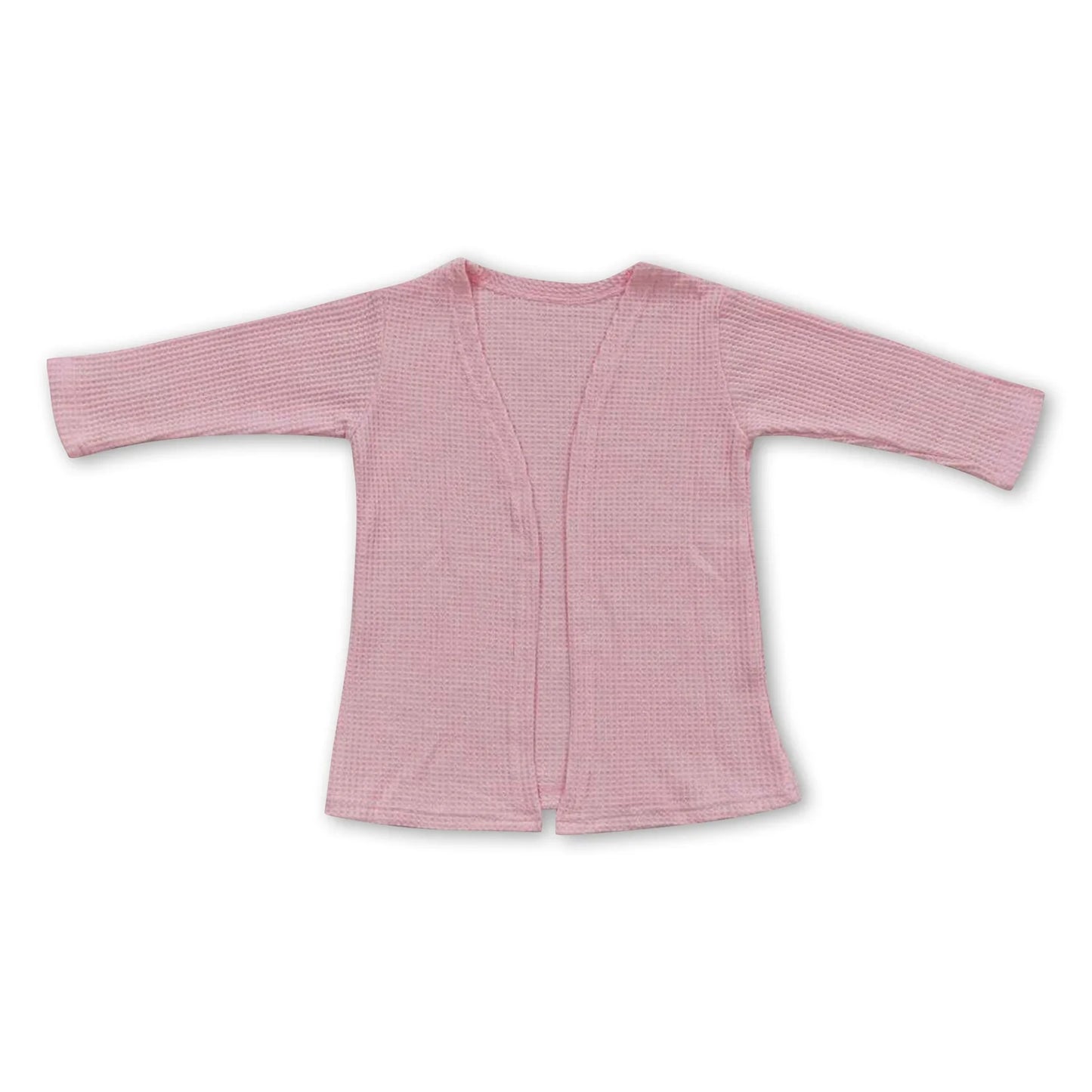 RTS NO MOQ Sibling cotton Baby Girls Solid Color Long Sleeve Open Front Knit Cardigan Light Warm Fall Layering Top