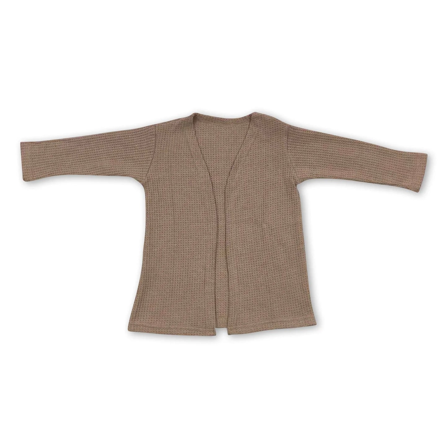 RTS NO MOQ Sibling cotton Baby Girls Solid Color Long Sleeve Open Front Knit Cardigan Light Warm Fall Layering Top