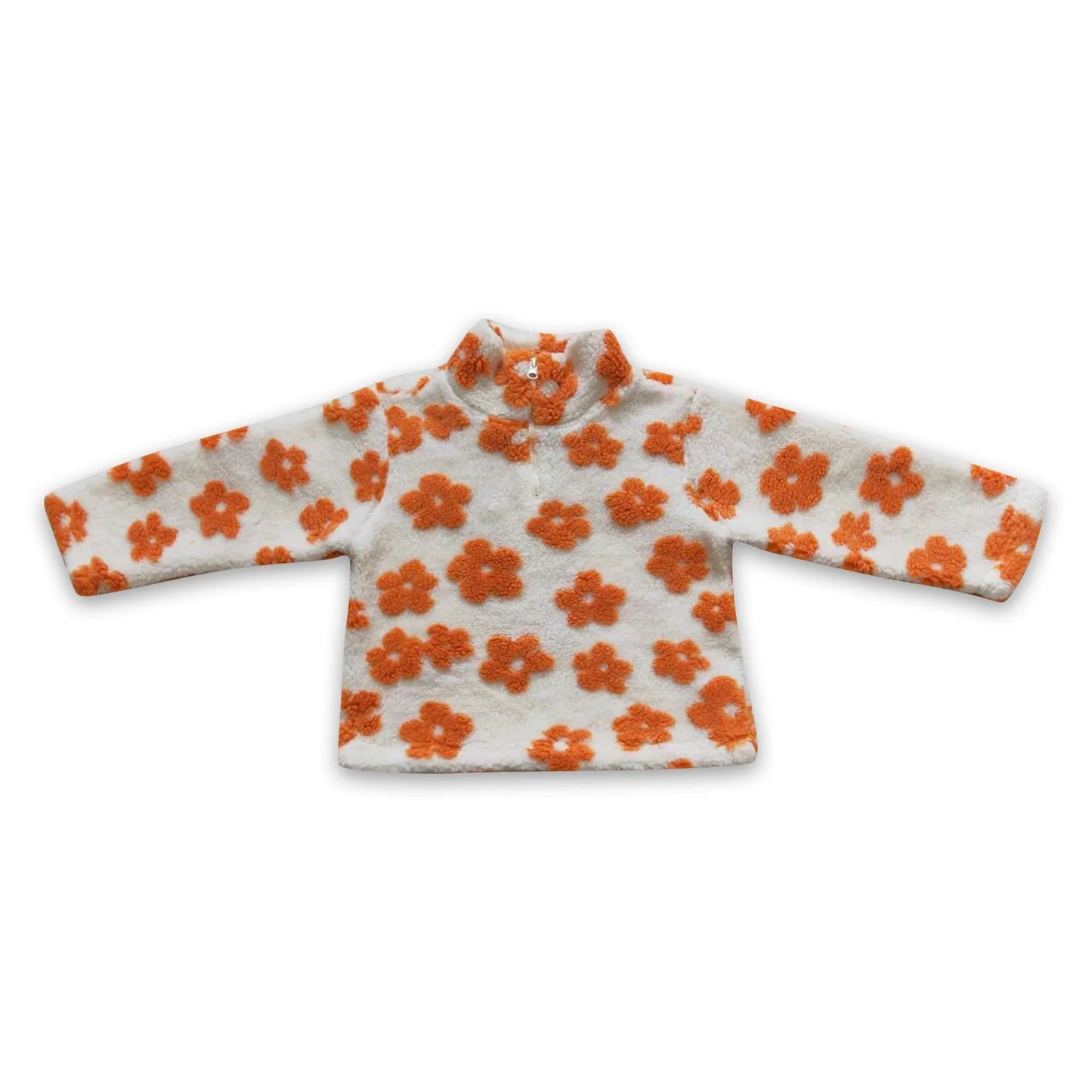 RTS NO MOQ Sibling milk silk Baby Girls Flowers Thick Pullovers Tops Fall Winter Casual Long Sleeve Warm Knit Shirts