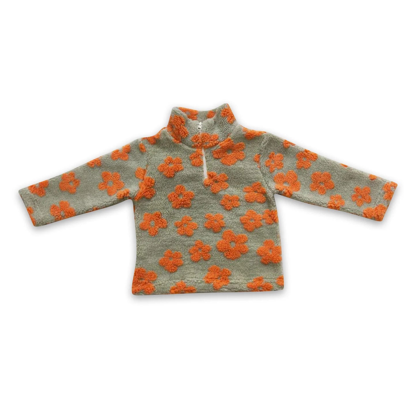 RTS NO MOQ Sibling milk silk Baby Girls Flowers Thick Pullovers Tops Fall Winter Casual Long Sleeve Warm Knit Shirts