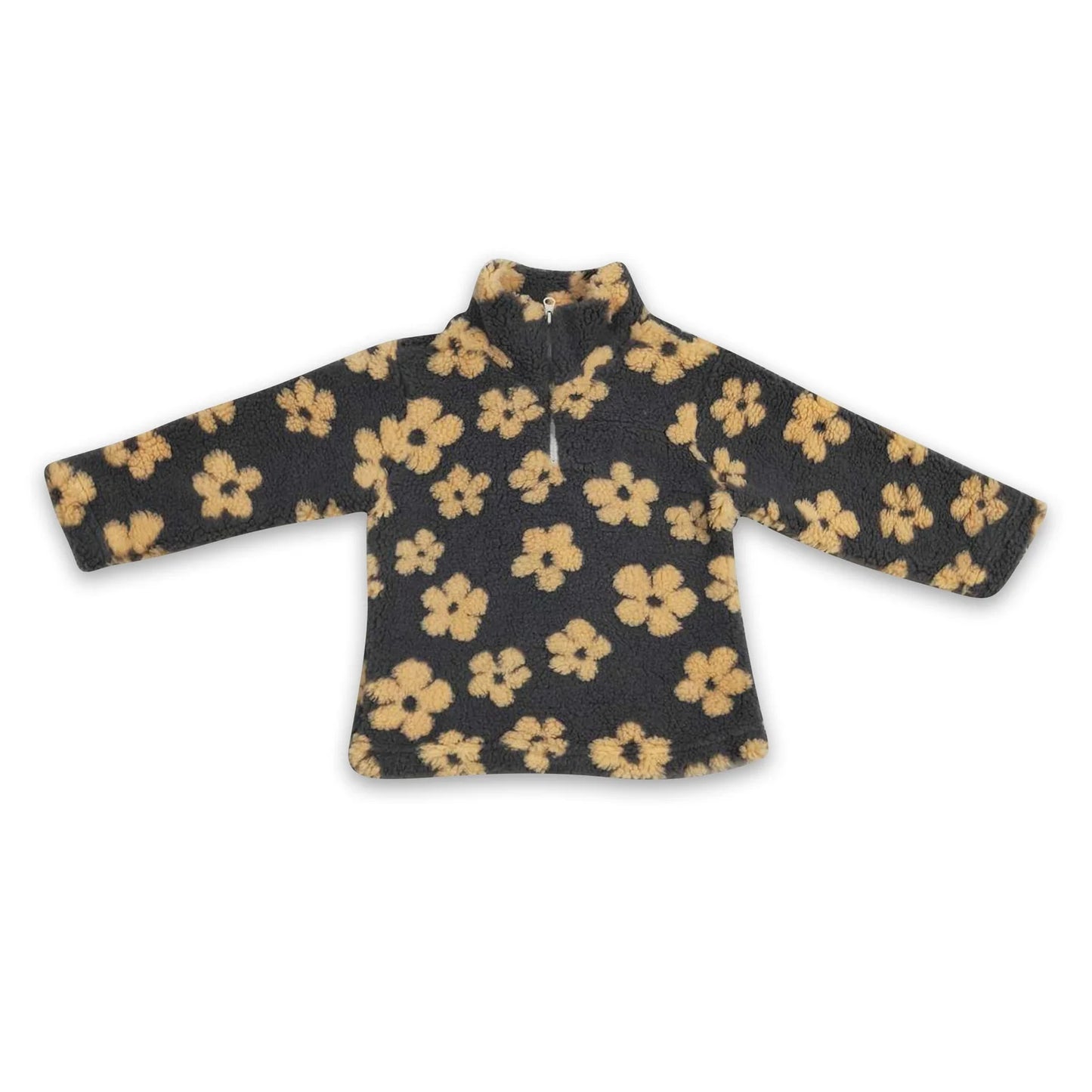 RTS NO MOQ Sibling milk silk Baby Girls Flowers Thick Pullovers Tops Fall Winter Casual Long Sleeve Warm Knit Shirts