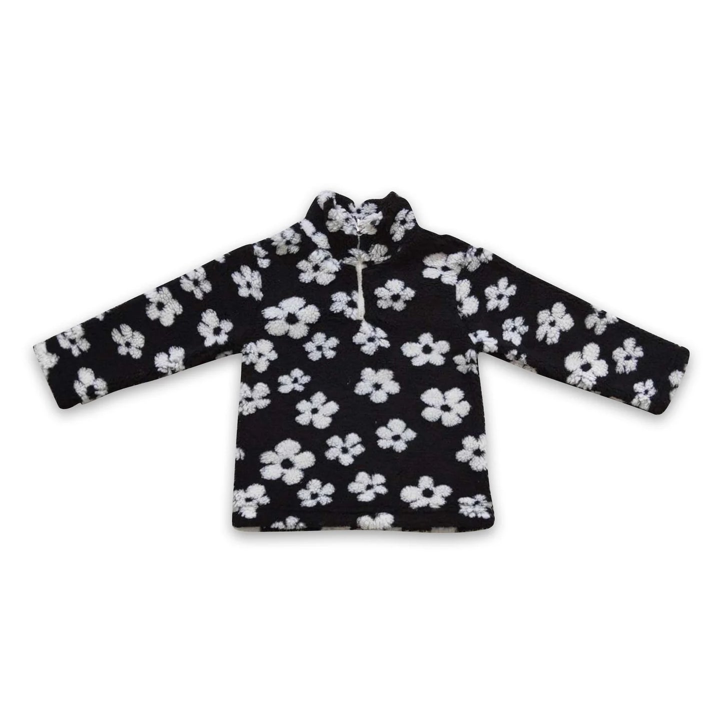 RTS NO MOQ Sibling milk silk Baby Girls Flowers Thick Pullovers Tops Fall Winter Casual Long Sleeve Warm Knit Shirts
