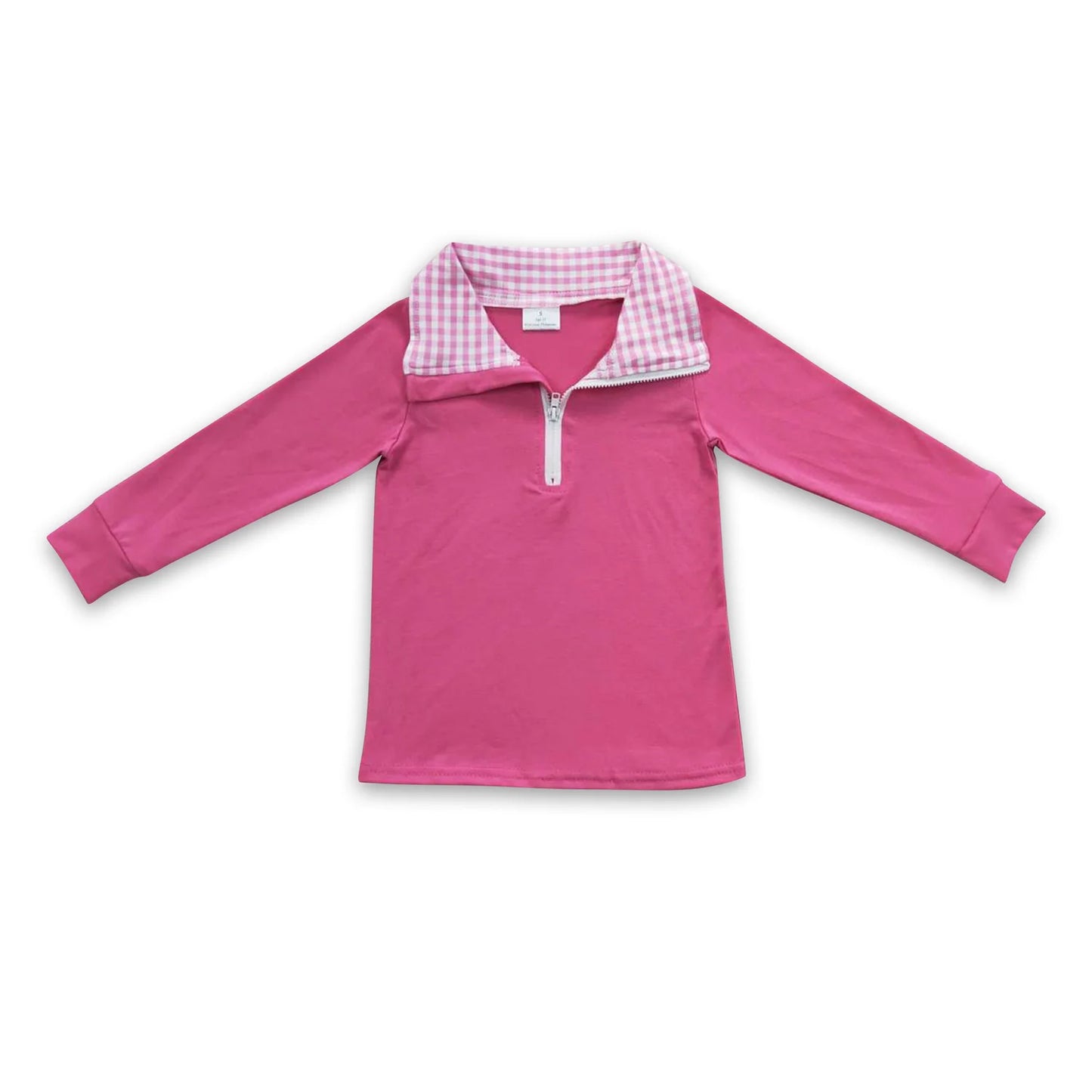 RTS NO MOQ Sibling milk silk Baby Kids Plaid Long Sleeve Pullover Tee Shirt Tops