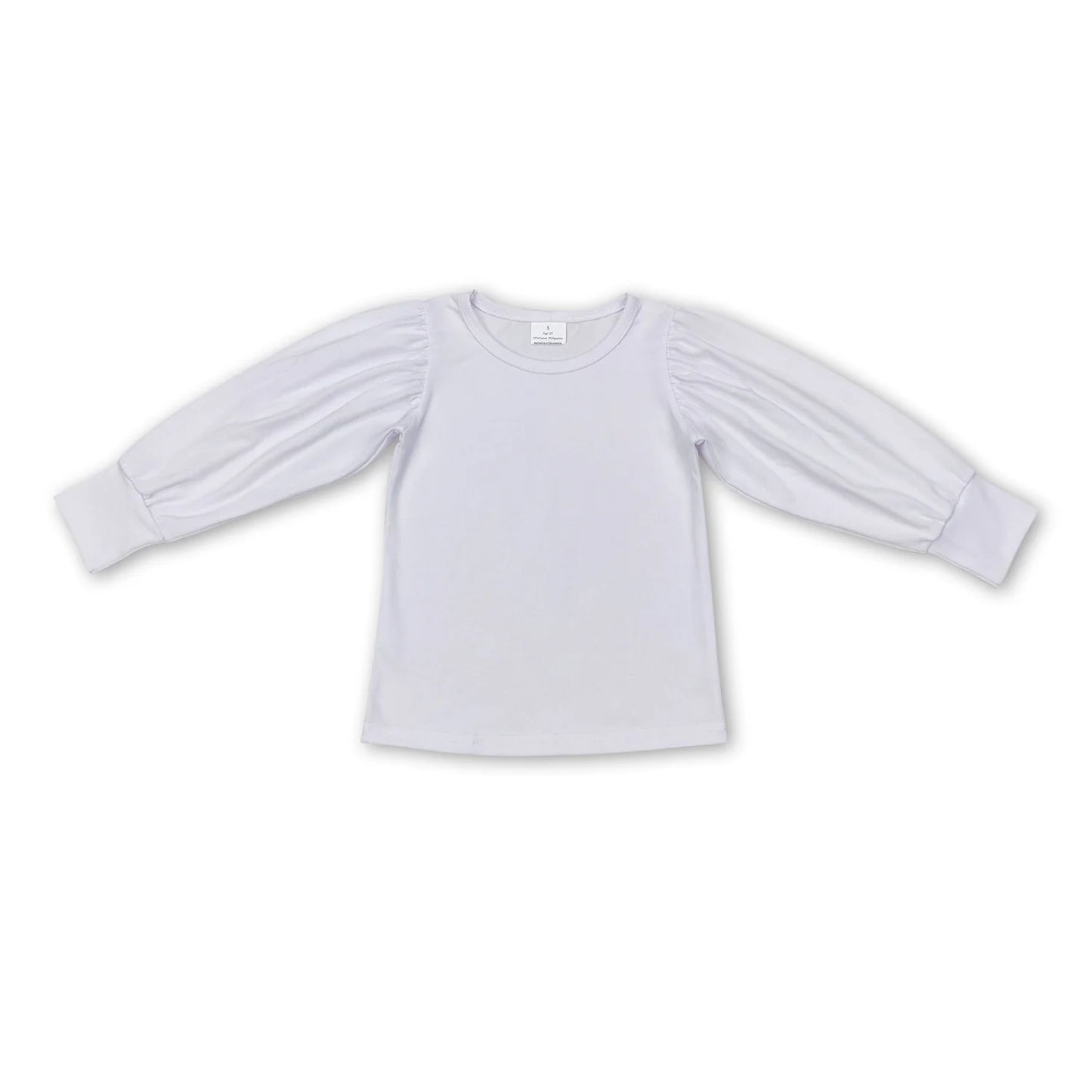 RTS NO MOQ Sibling cotton Baby Girls Solid Color Crew Neck Long Sleeve Tee Shirt