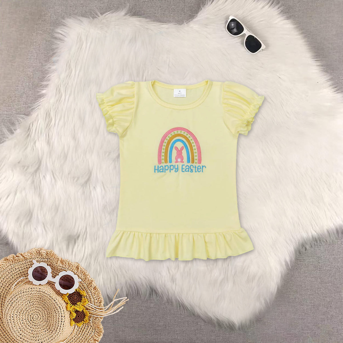 RTS NO MOQ Sibling baby girl clothes embroidery short sleeve Pants set and top and pants