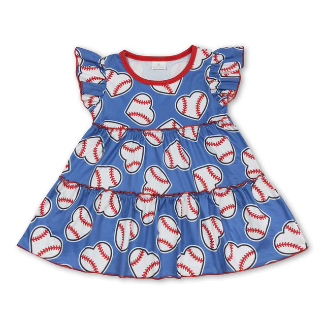 RTS NO MOQ milk silk GT0483+SS0179 Baby Girls Baseball Hearts Tunic Tops Set