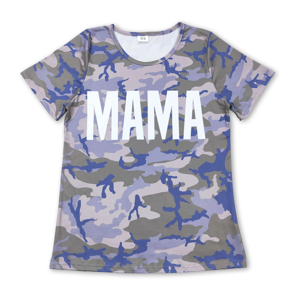 RTS NO MOQ Sibling milk silk Adult Women's Camo Mama's Boys Flying Duck Hunting Print Short Sleeve T Shirt Casual Top