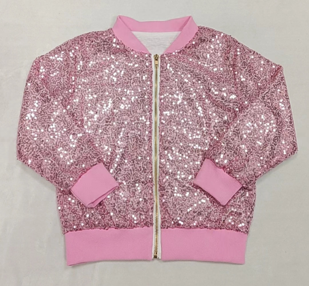 GT0556 pre-order baby girl clothes pink sequins girl winter jacket top
