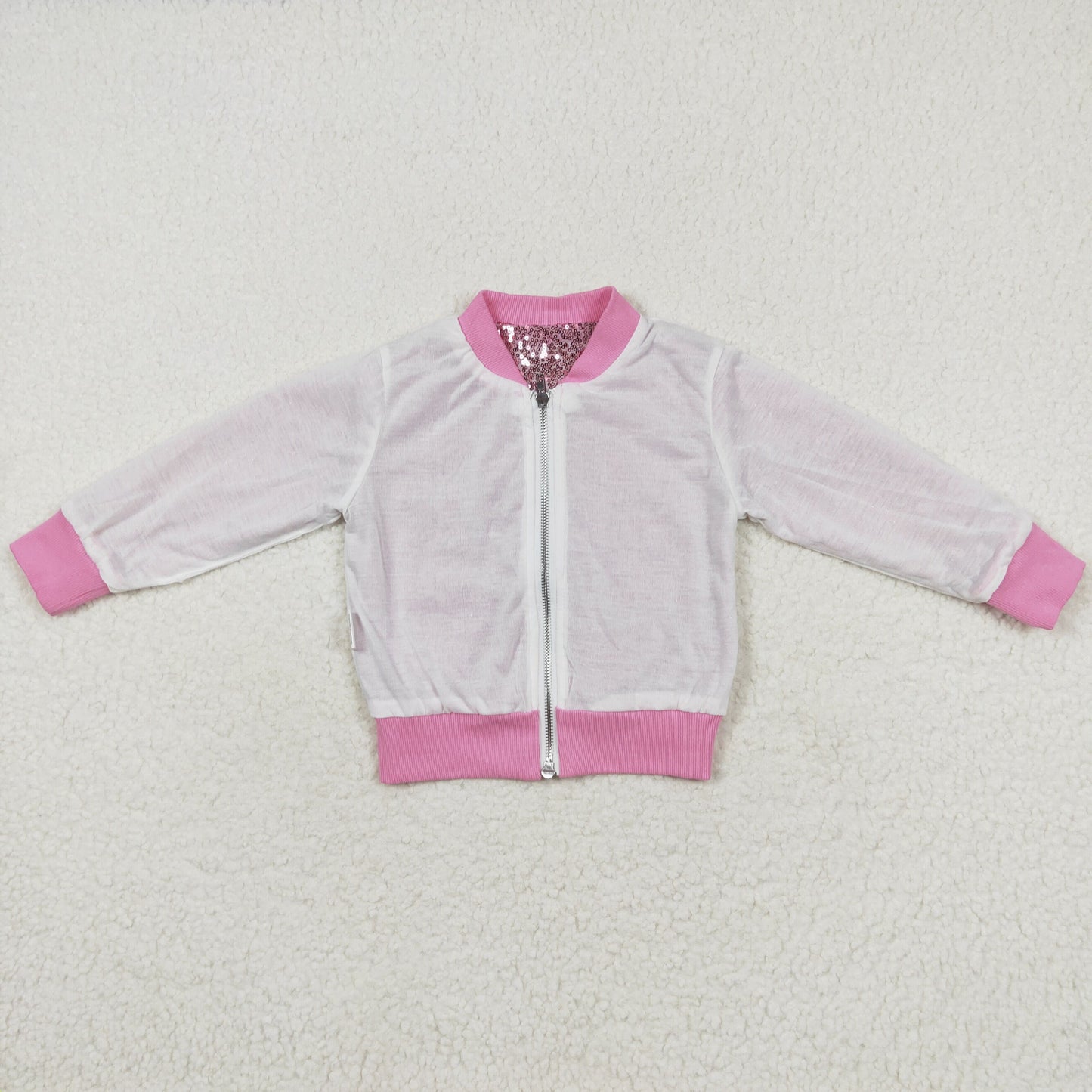 rts no moq GT0541 Light Pink Sequin Long Sleeve Top
