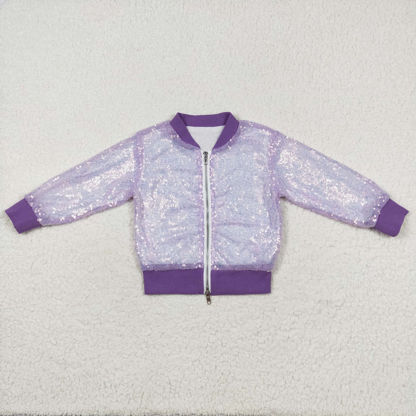 rts no moq GT0559 Blue and Purple Sequin Long Sleeve Top