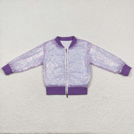 rts no moq GT0559 Blue and Purple Sequin Long Sleeve Top