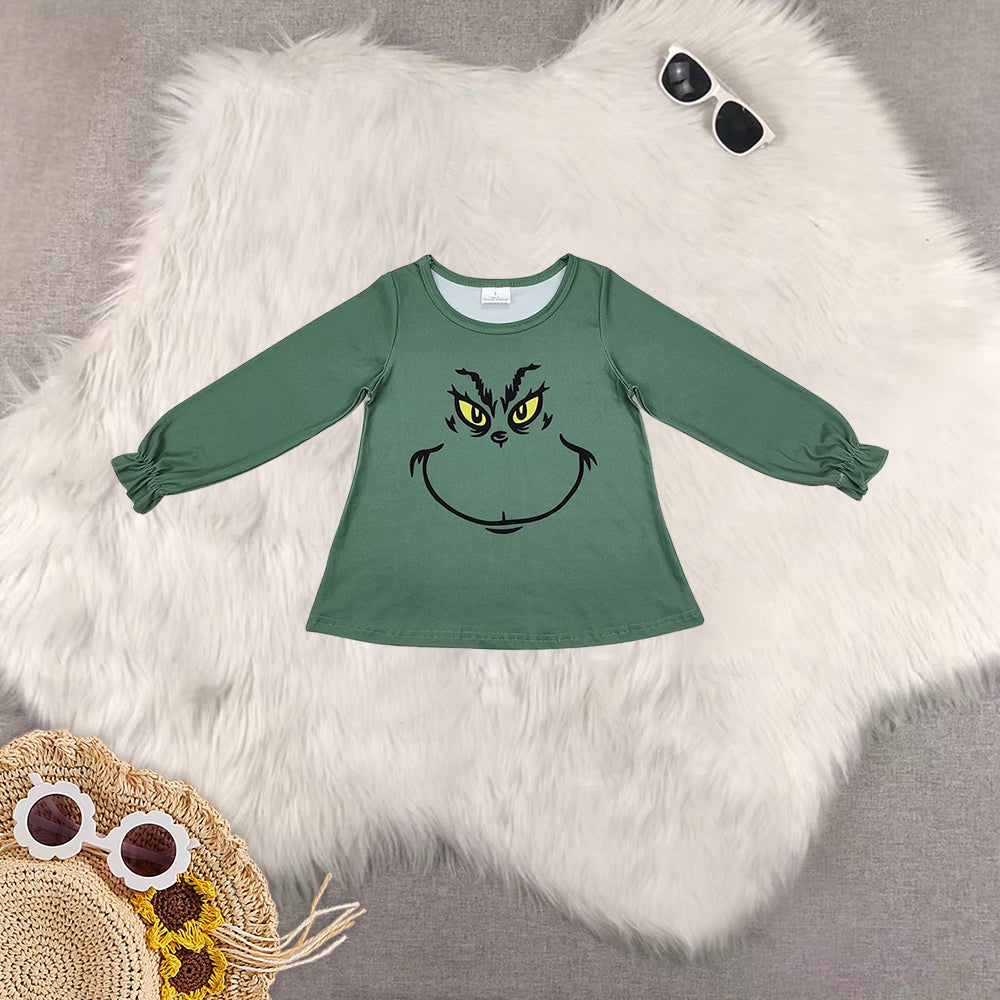 RTS NO MOQ sibling baby girls clothes Christmas long sleeved tops