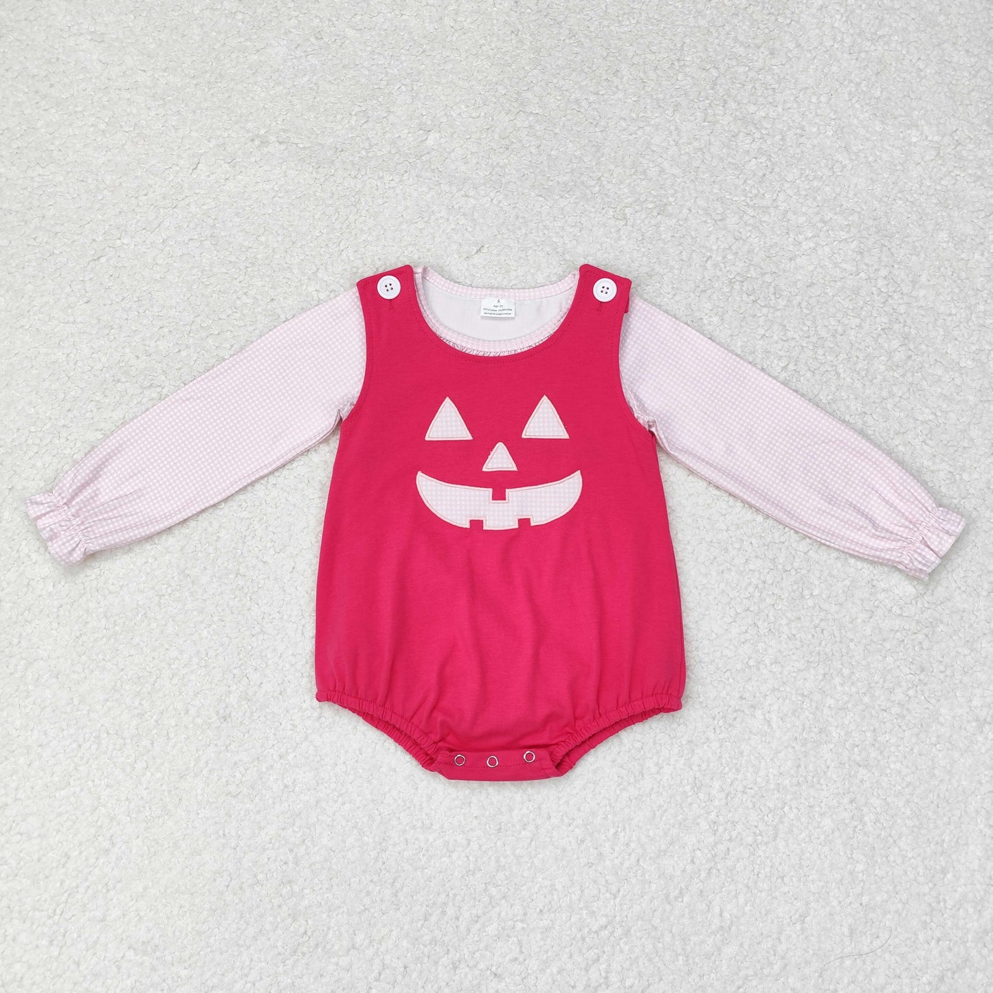 RTS no moq Sibling baby girl boy clothes halloween long-sleeved top embroidery smiley face rose red sleeveless dress and romper 2 pieces set