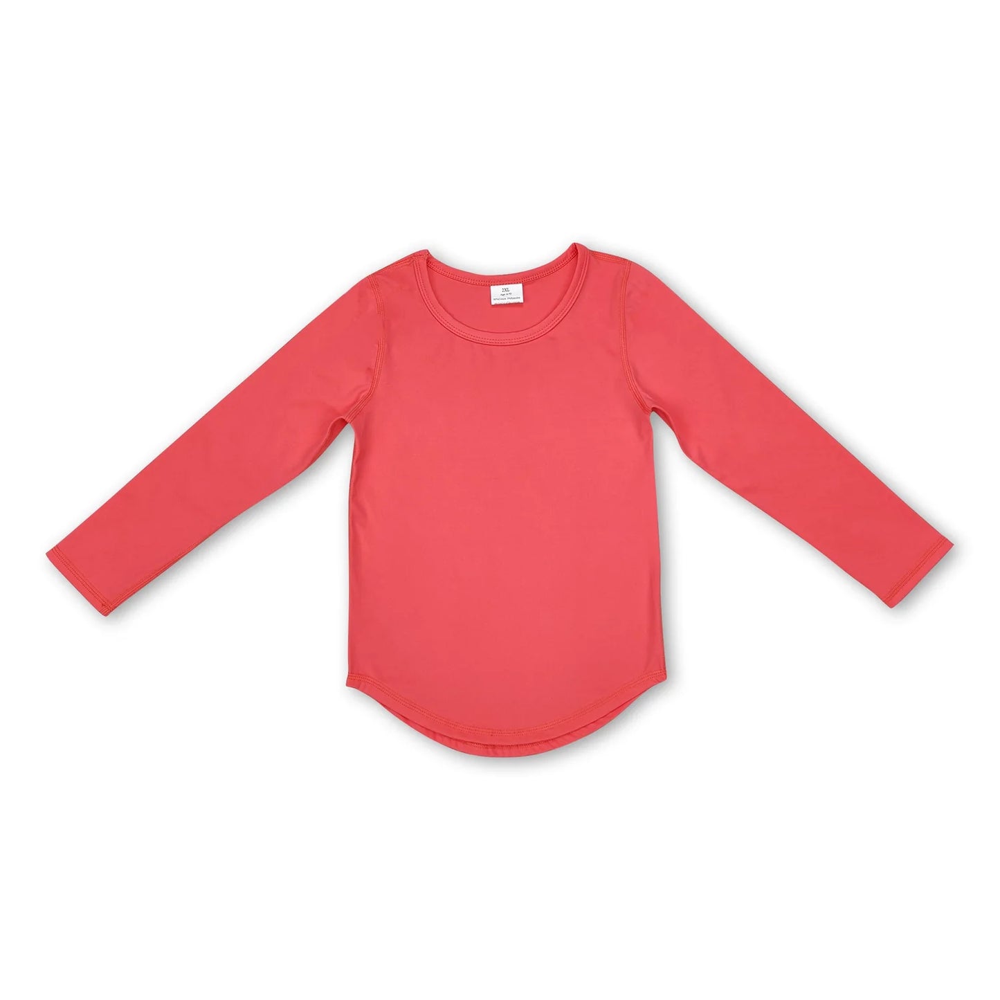 RTS NO MOQ Sibling cotton Baby Girls Solid Color Crew Neck Long Sleeve Tee Daily Top