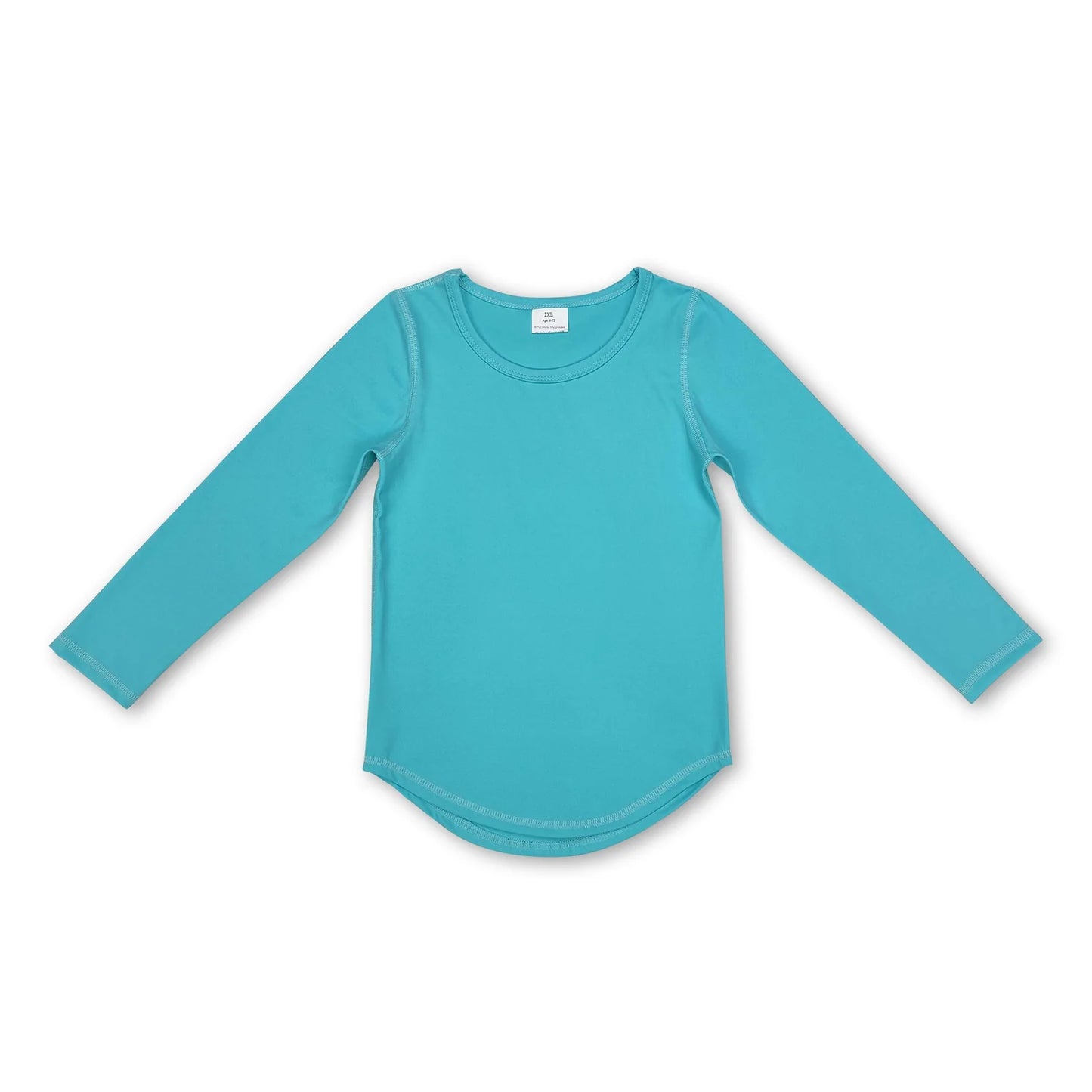 RTS NO MOQ Sibling cotton Baby Girls Solid Color Crew Neck Long Sleeve Tee Daily Top