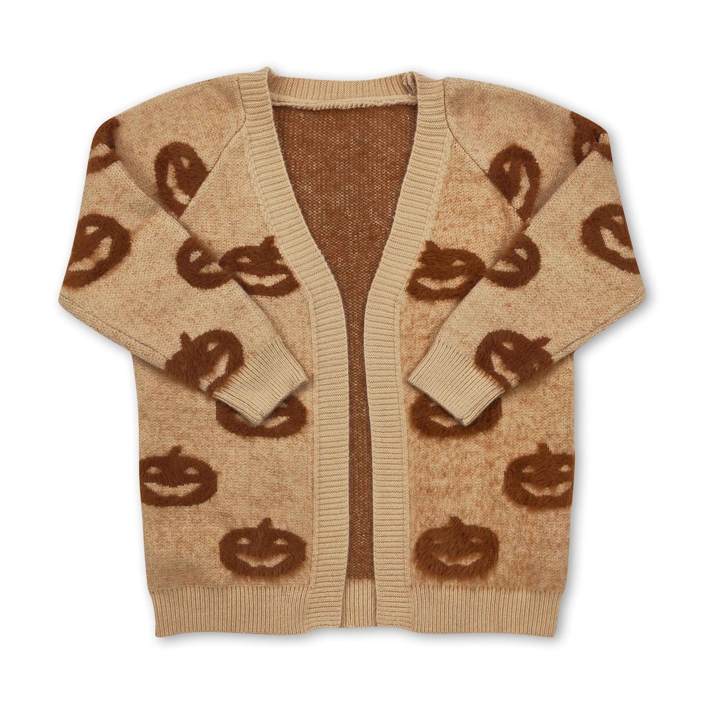 RTS NO MOQ Sibling Sweater Baby Girls Cute Print Open Front Long Sleeve Knit Cardigan Sweater