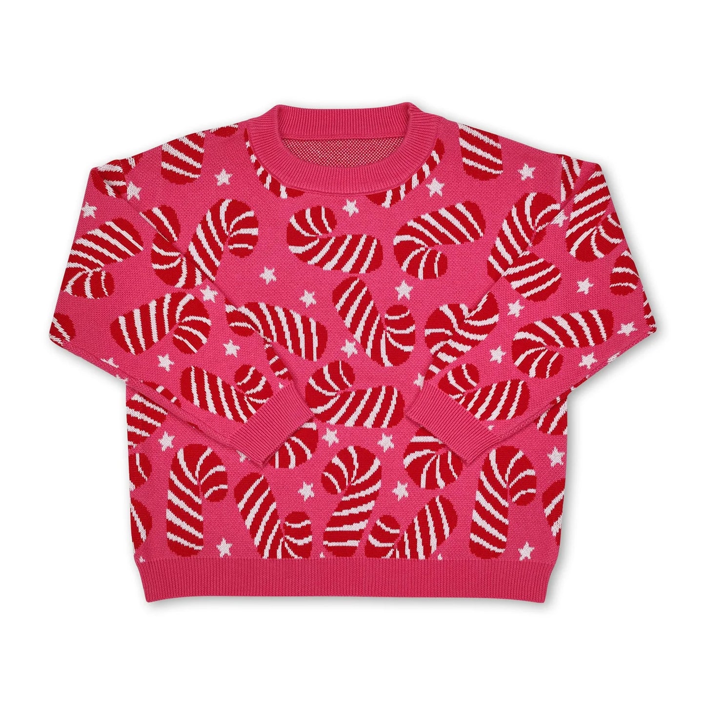 RTS NO MOQ Sibling Sweater Baby Toddler Christmas Print Crew Neck Knit Sweater Winter Holiday Pullover Top