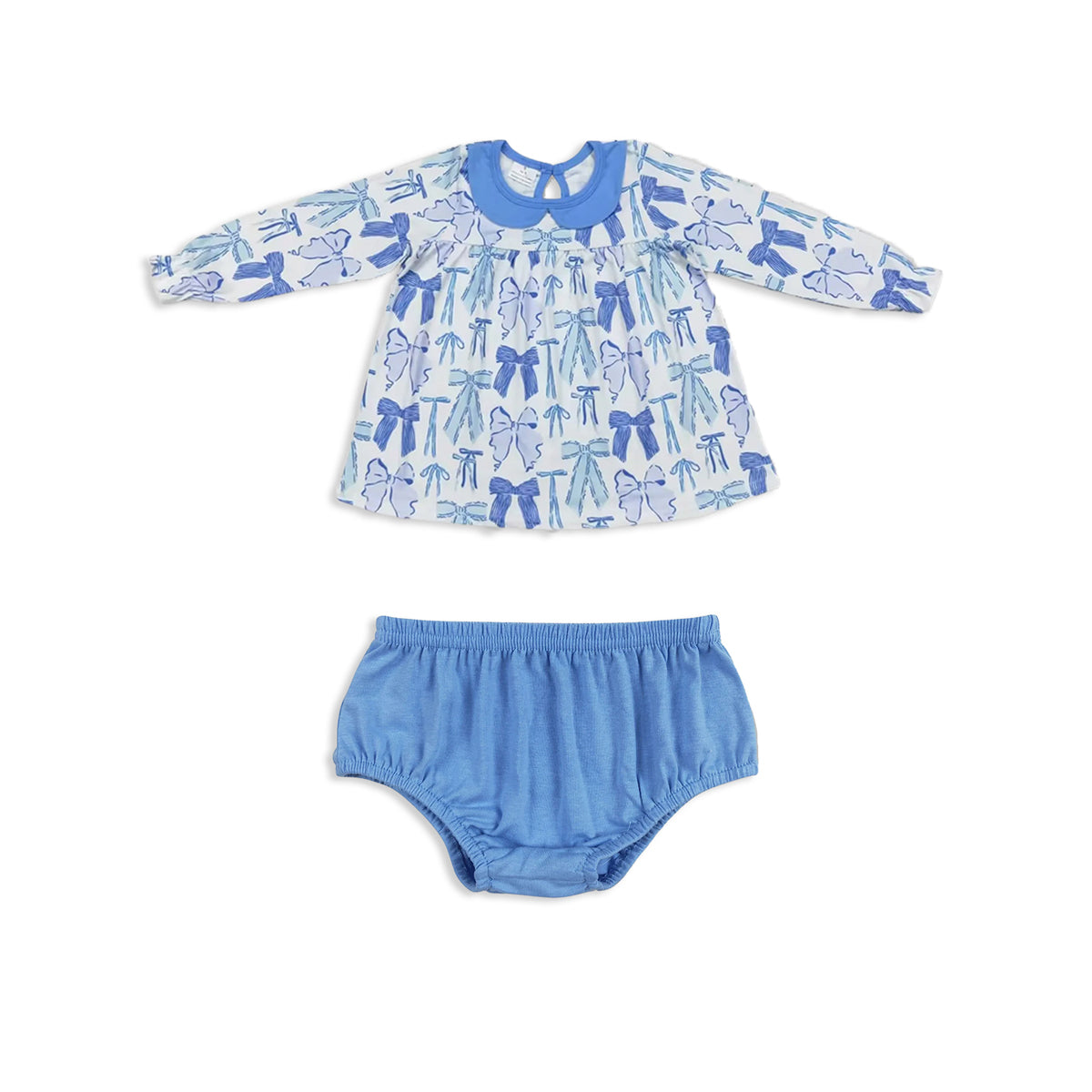 RTS NO MOQ Sibling Baby girls clothes bow long-sleeved trousers suit & tops and pants