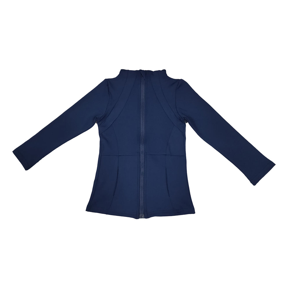 RTS NO MOQ Sibling yoga fabric cotton Baby Girls Solid Color Zip Pocket Yoga Wear Jackets