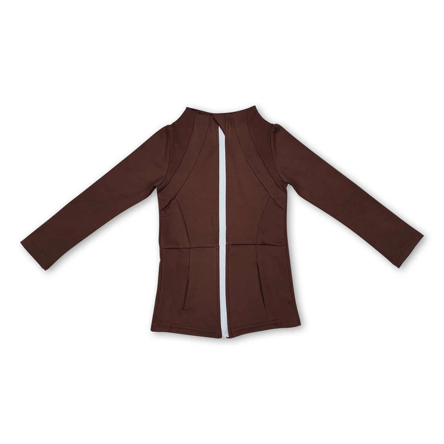 RTS NO MOQ Sibling yoga fabric cotton Baby Girls Solid Color Zip Pocket Yoga Active Wear Jackets