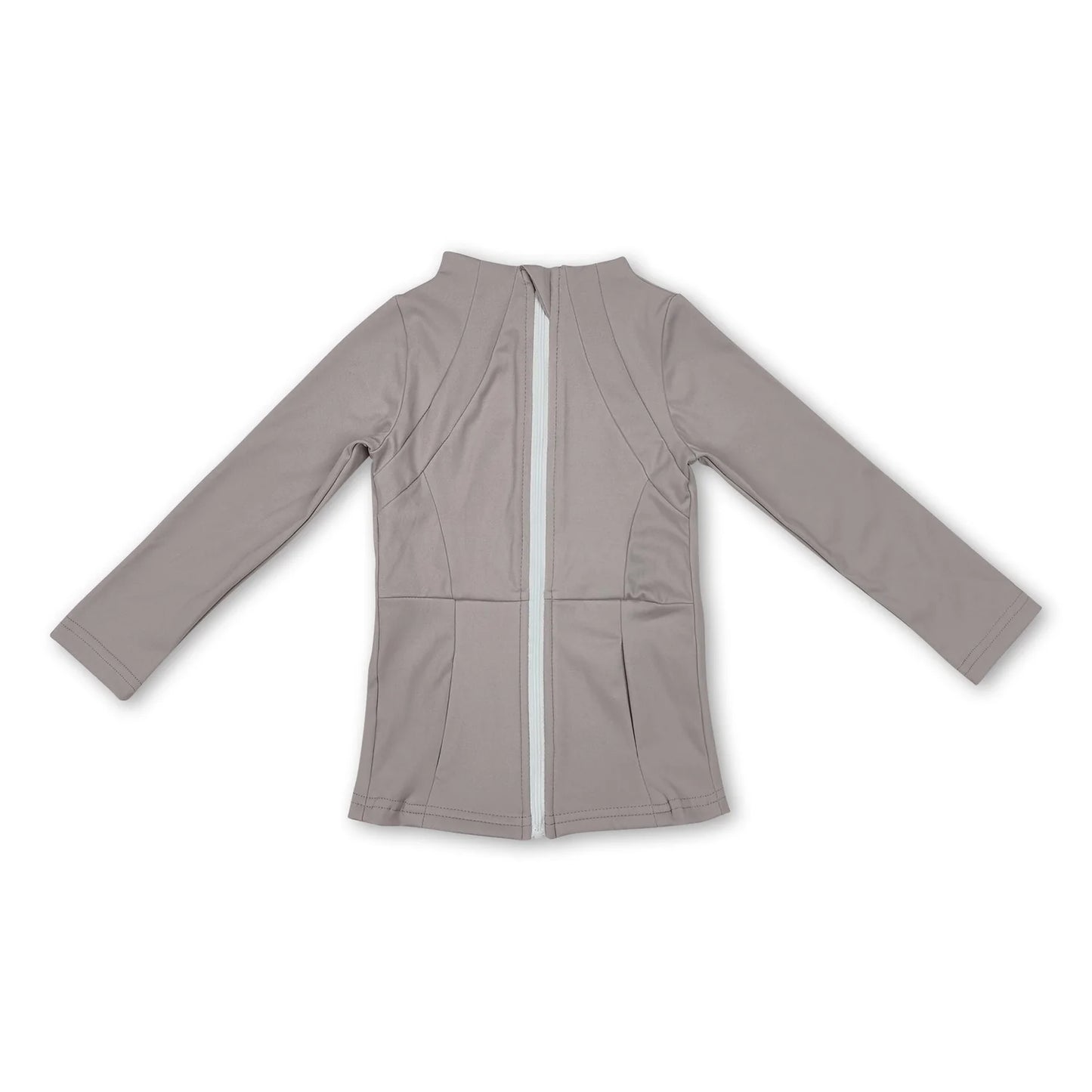RTS NO MOQ Sibling yoga fabric cotton Baby Girls Solid Color Zip Pocket Yoga Active Wear Jackets