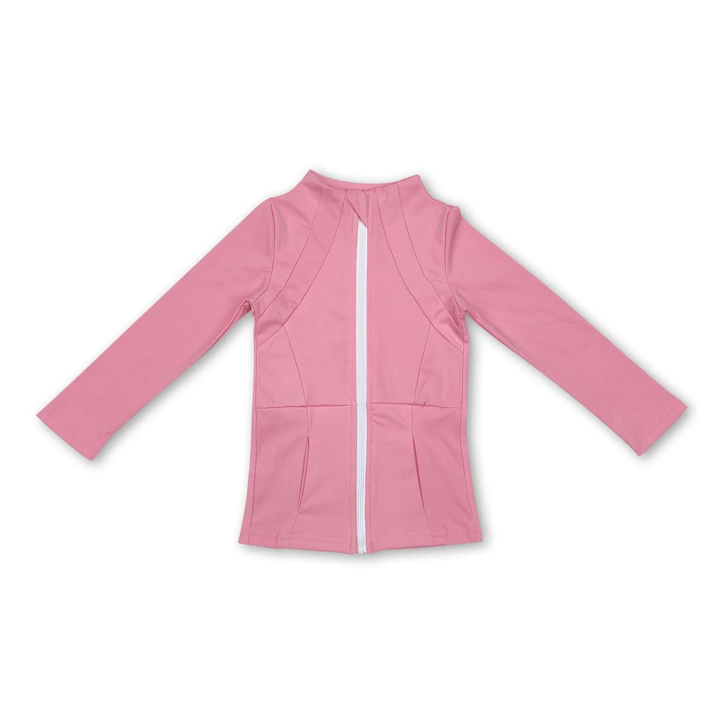 RTS NO MOQ Sibling yoga fabric cotton Baby Girls Solid Color Zip Pocket Yoga Active Wear Jackets